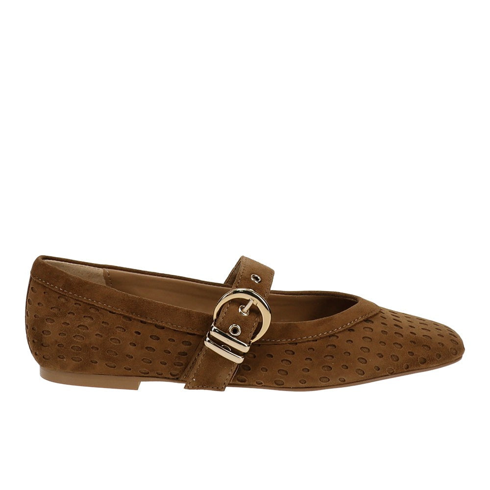 Mikela Perforated Suede Flats