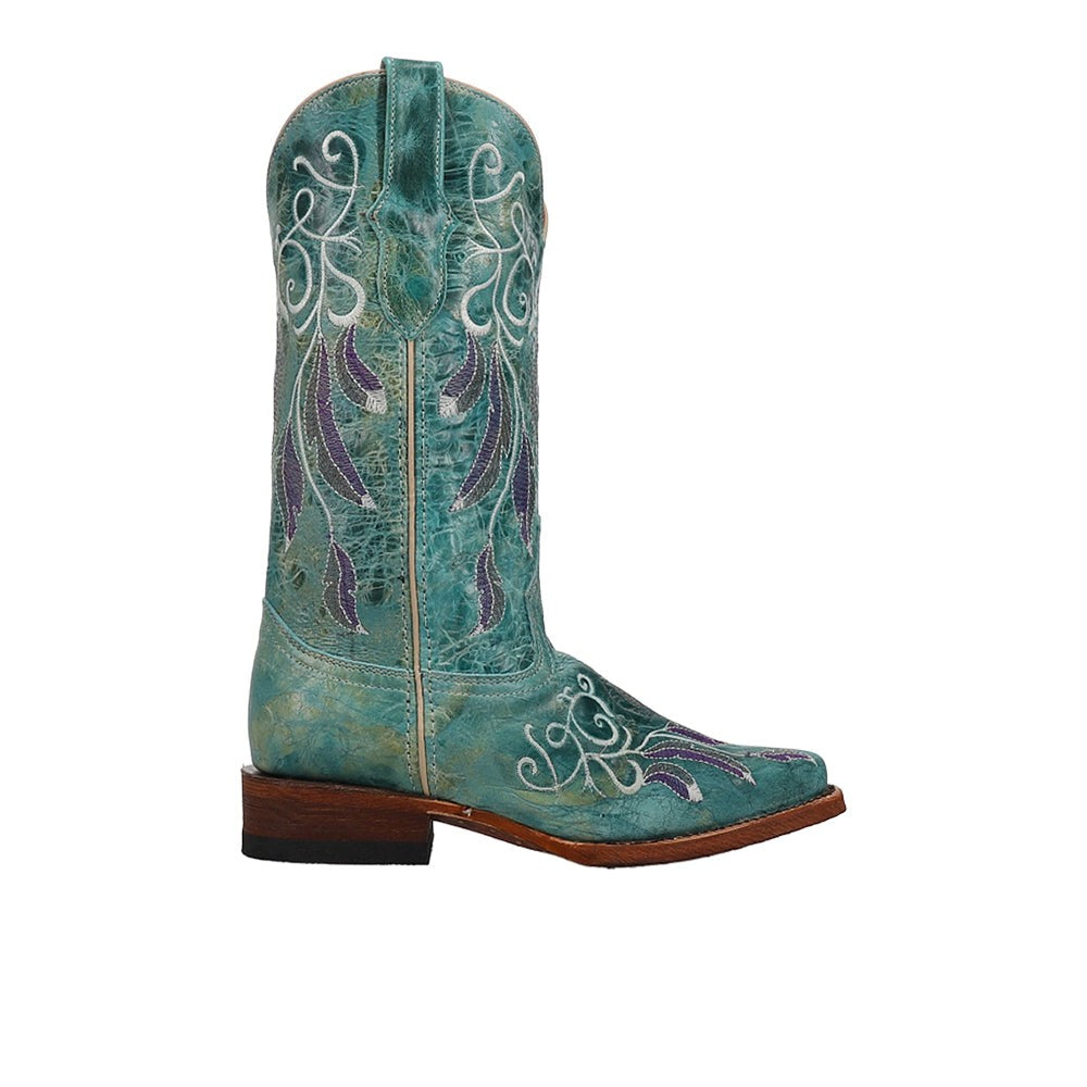 Dreamer Embroidered Narrow Square Toe Pull On Cowboy Boots