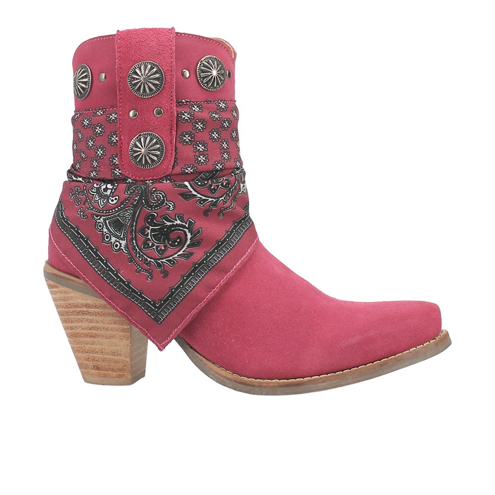 Bandida Paisley Studded Round Toe Zippered Cowboy Booties