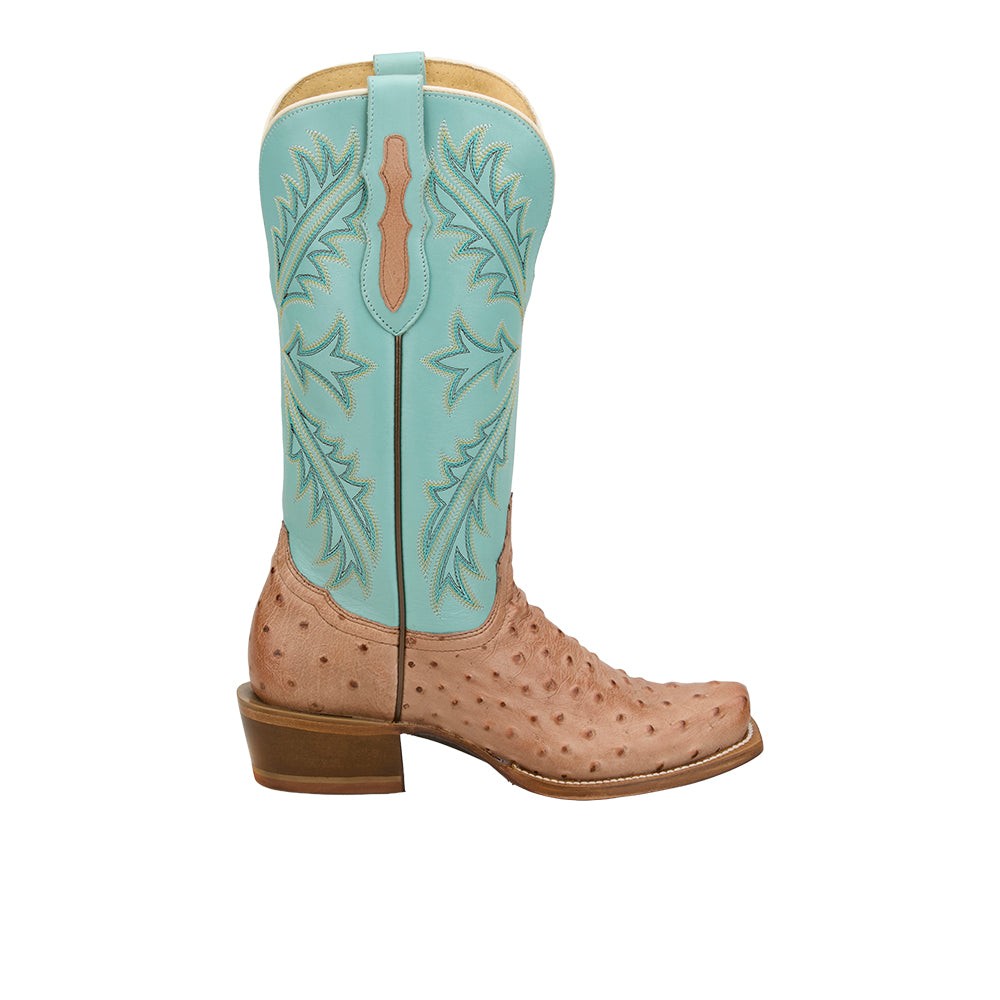 Ranchero Amber Ostrich Square Toe Cowboy Boots