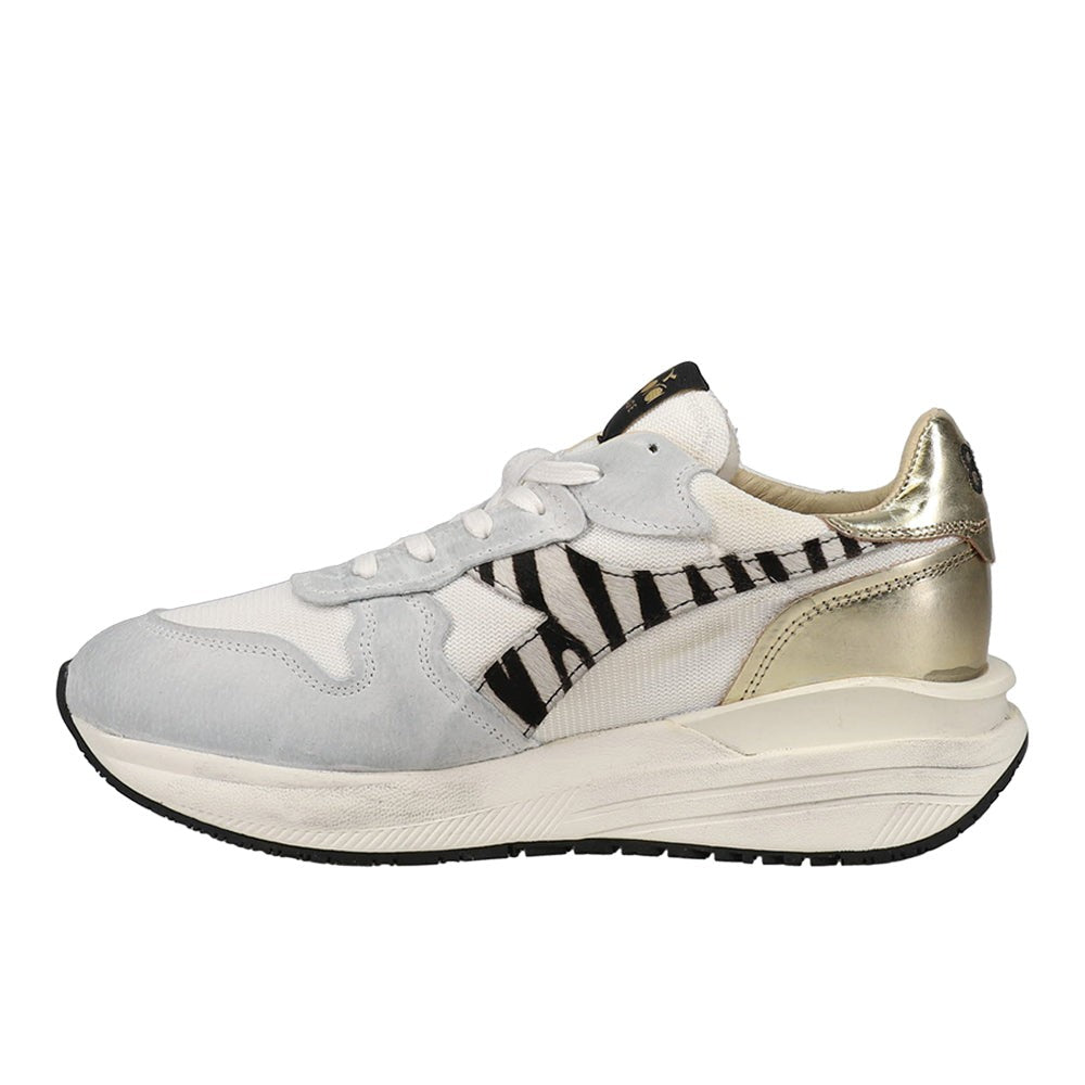 Venus Circus Dirty Metallic Zebra Lace Up Sneakers