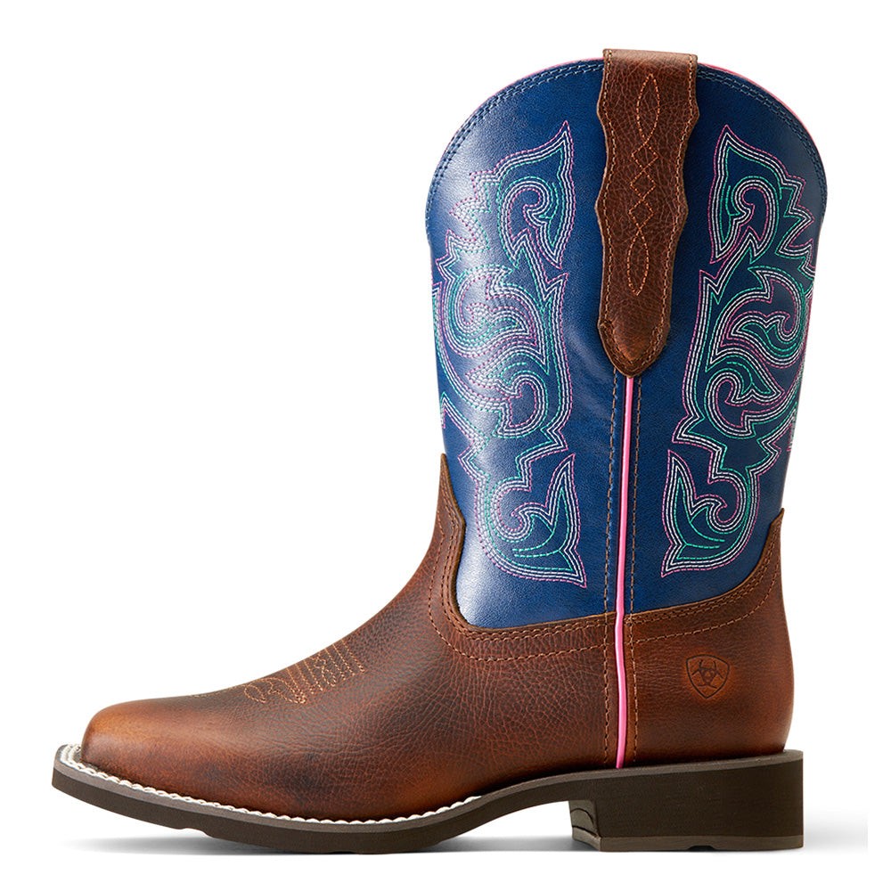 Delilah StretchFit Embroidery Square Toe Cowboy Boots
