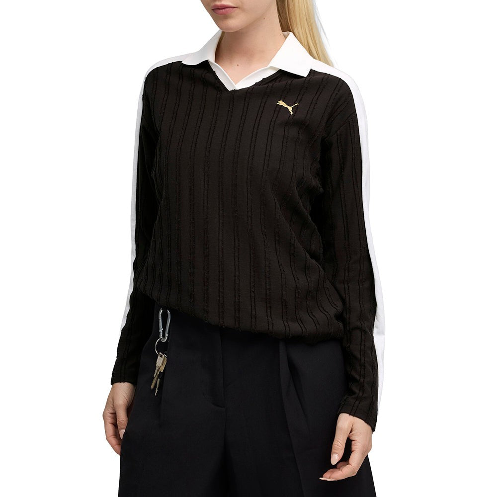 T7 Relaxed Long Sleeve Polo Shirt