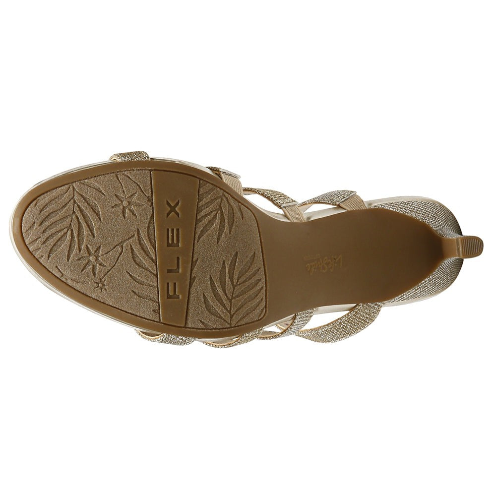 Marquee Metallic Strappy Slide Sandals