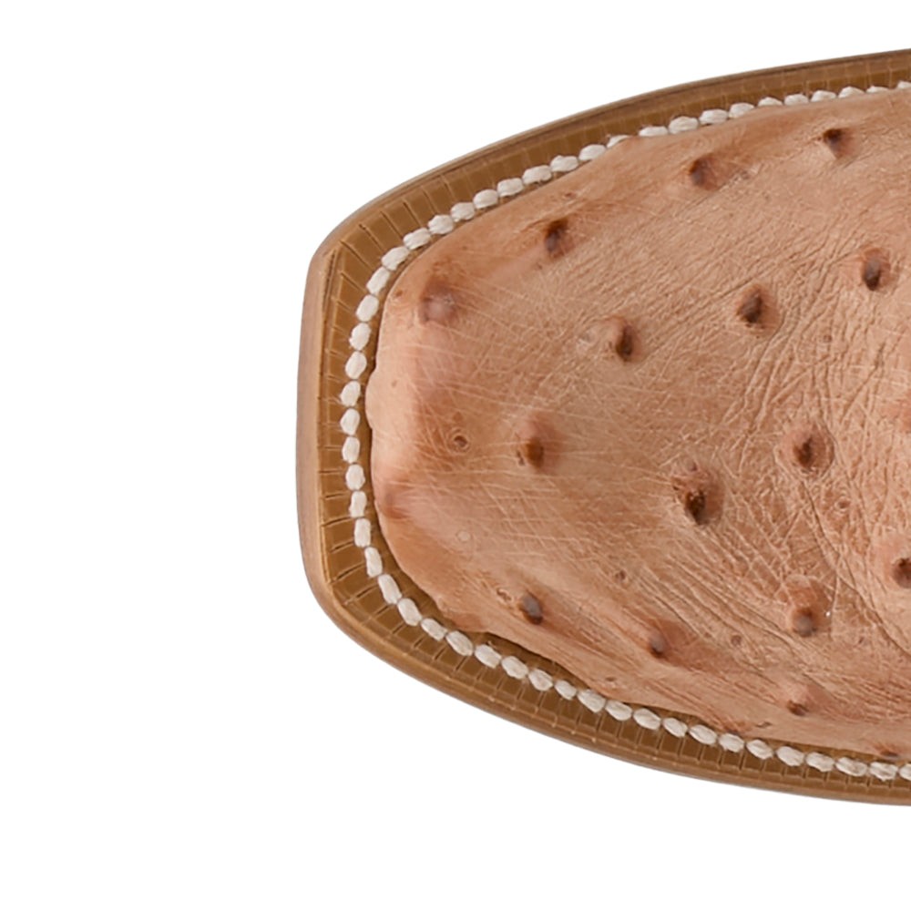 Ranchero Amber Ostrich Square Toe Cowboy Boots