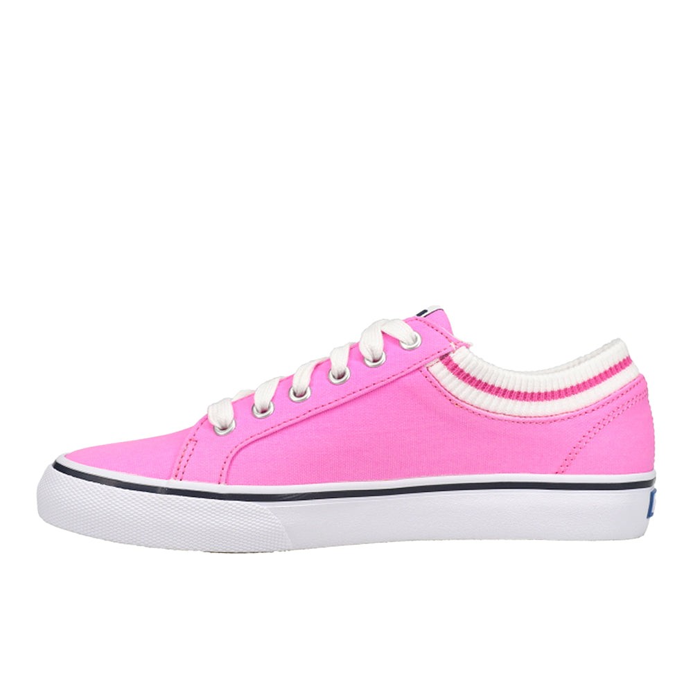Jump Kick Rib Knit Collar Lace Up Sneakers