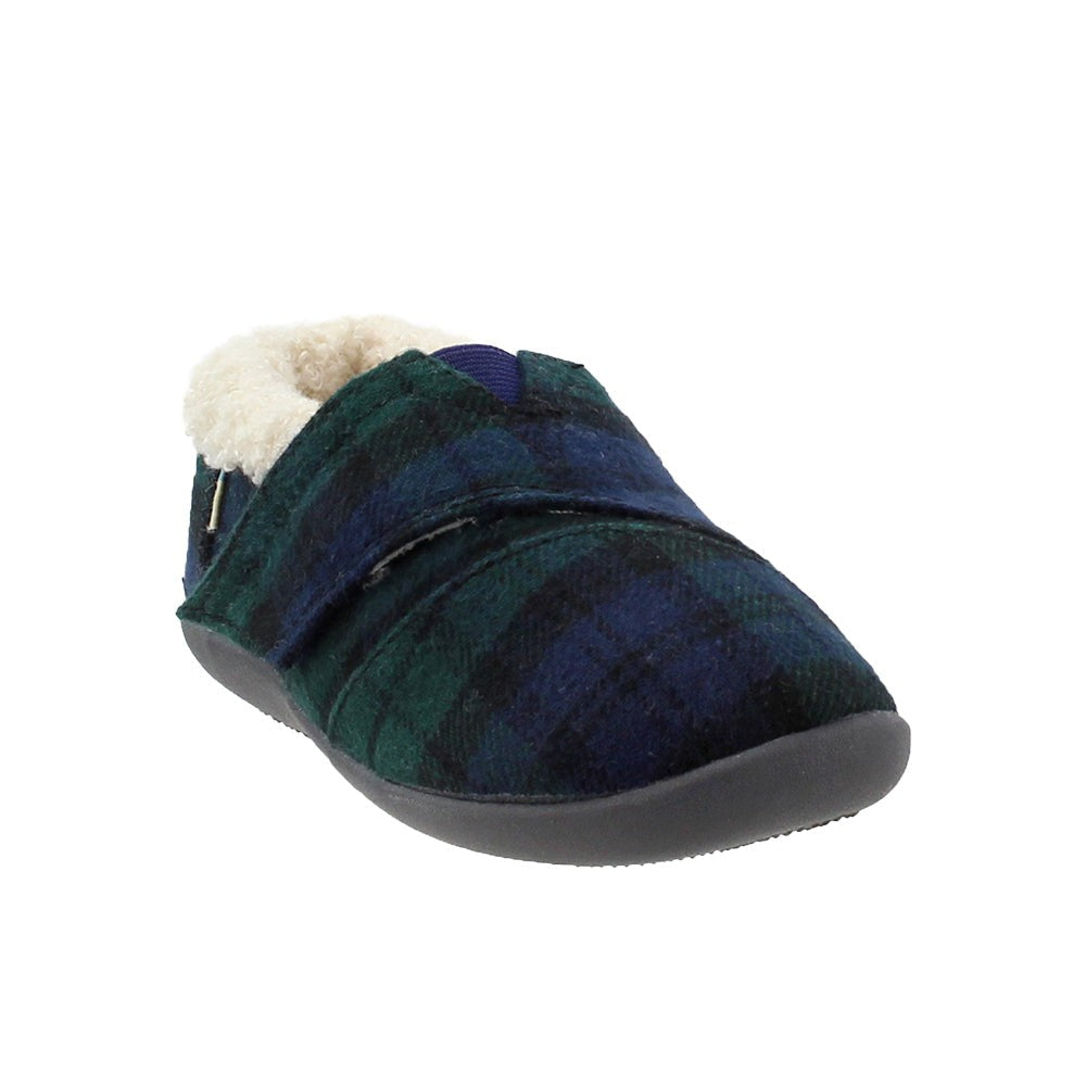 Spruce Plaid Felt Faux Shearling Slipper (Little Kid-Big Kid)