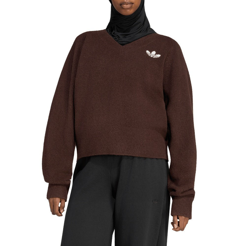 Essentials Knit V-Neck Sweatshirt Long Sleeve