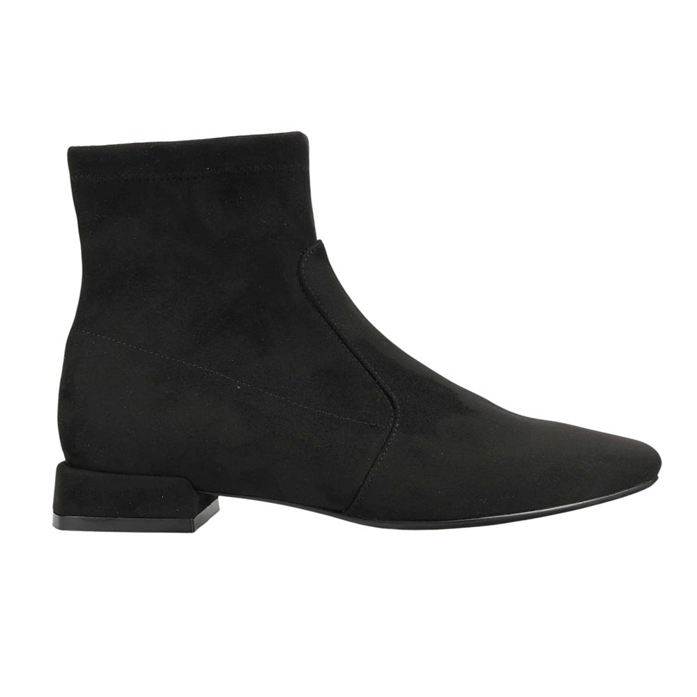 Elisia Stretch Suede Square Toe Zippered Chelsea Boots