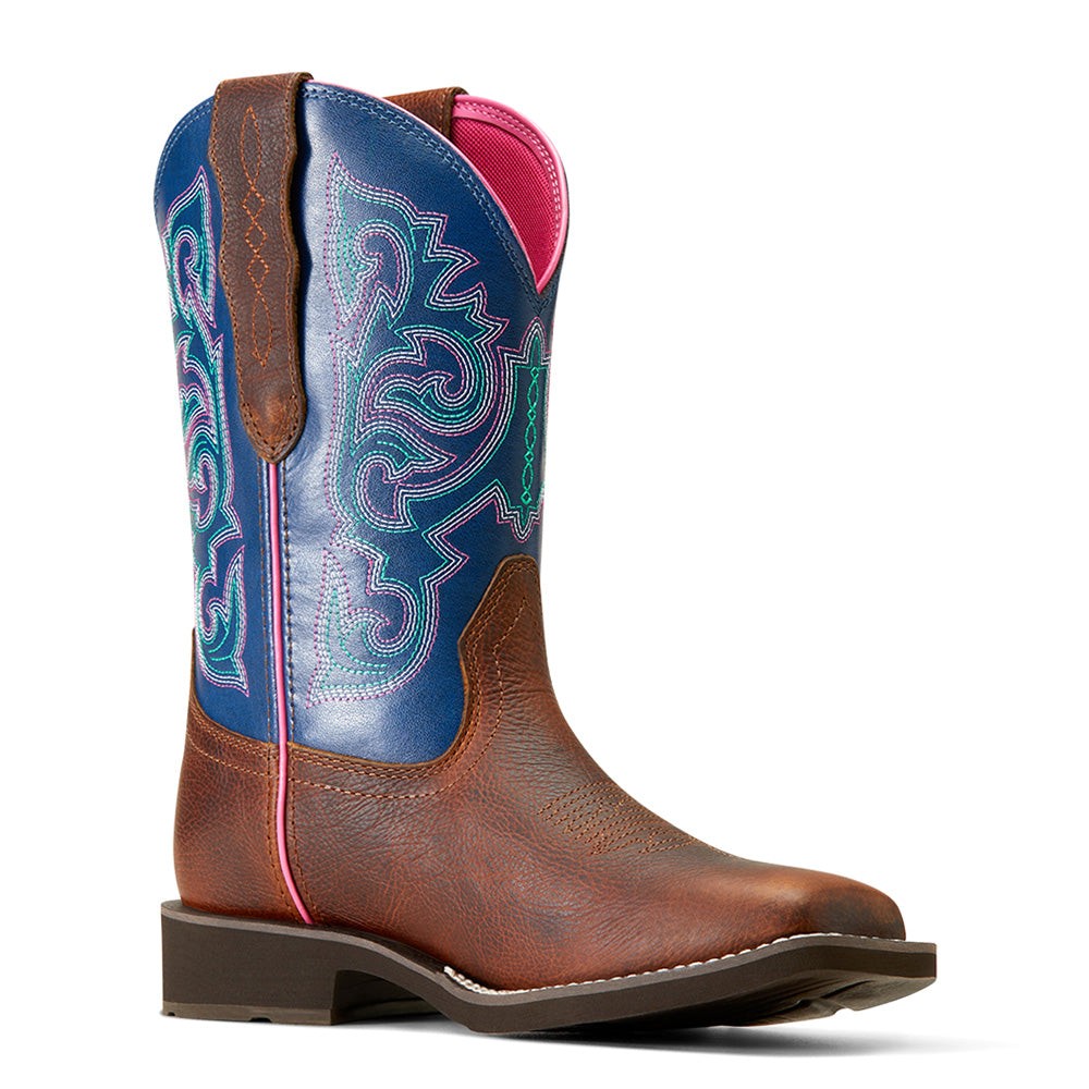 Delilah StretchFit Embroidery Square Toe Cowboy Boots