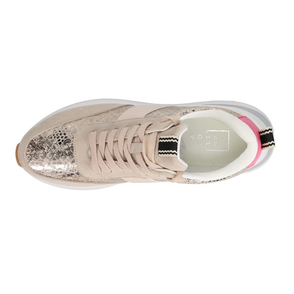 Serafina Metallic Snake Lace Up Sneakers