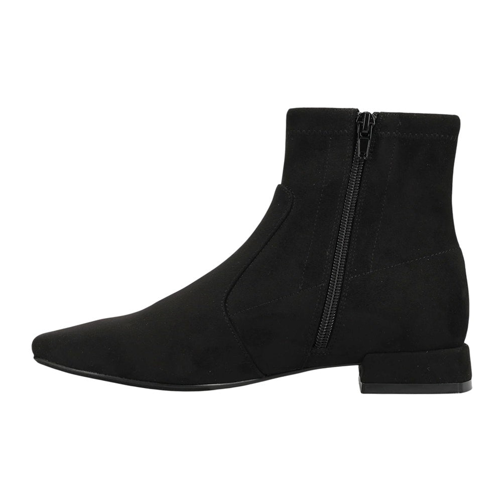 Elisia Stretch Suede Square Toe Zippered Chelsea Boots