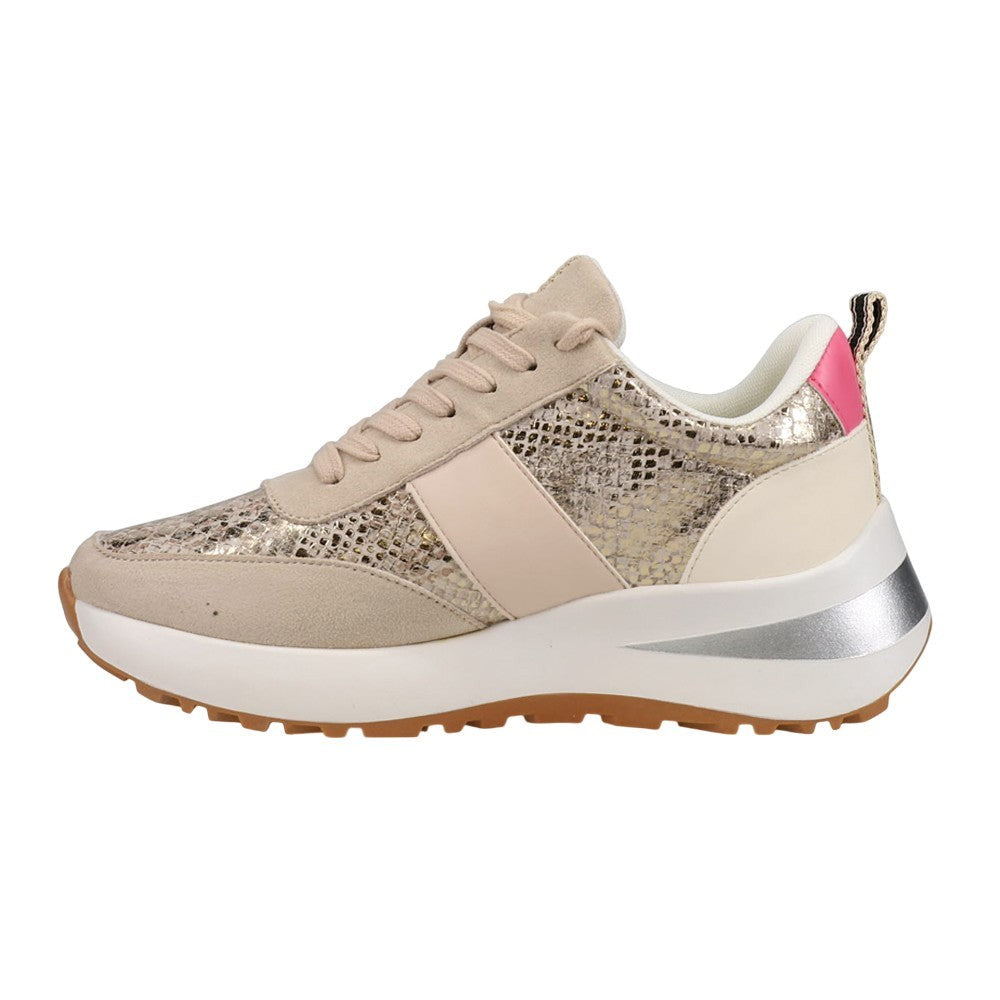 Serafina Metallic Snake Lace Up Sneakers