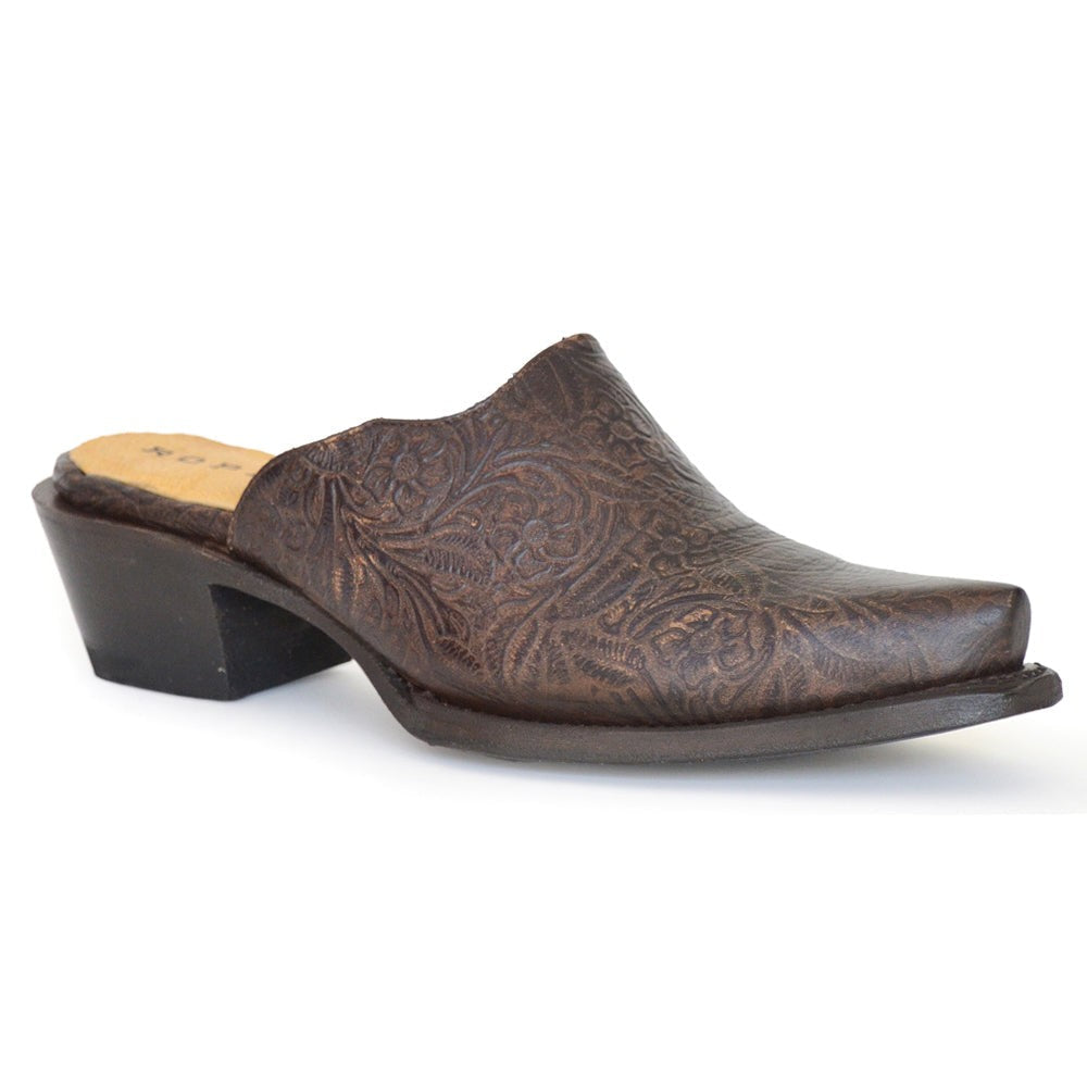 Mary Floral Embossed Mule Clogs