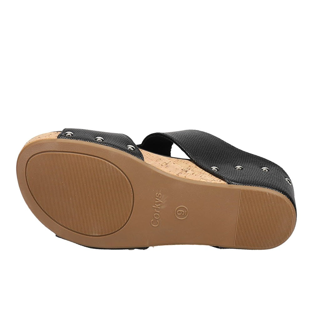Taboo Studded Embossed Wedge Sandals