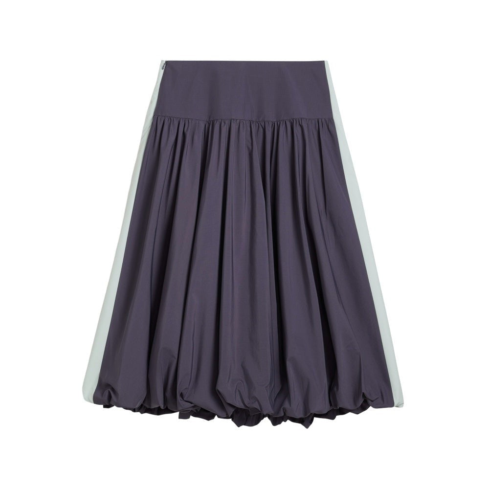 T7 Balloon Woven Midi Skirt