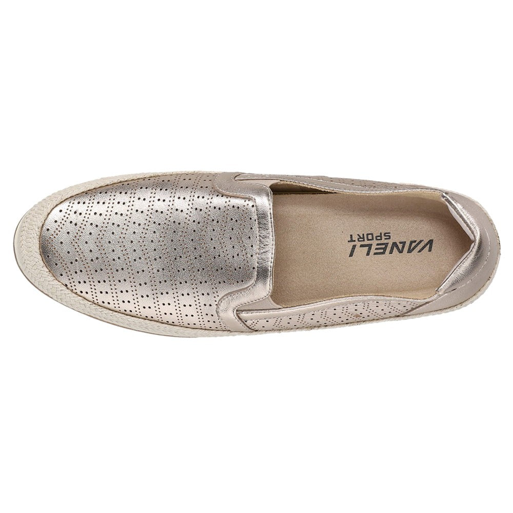 Quasar Metallic Perforated Slip On Sneakers