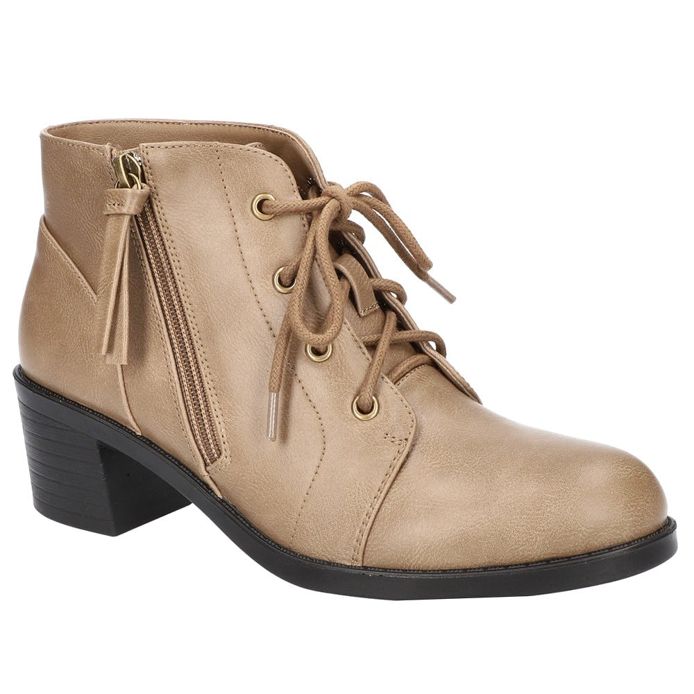 Becker Round Toe Lace Up Zippered Booties