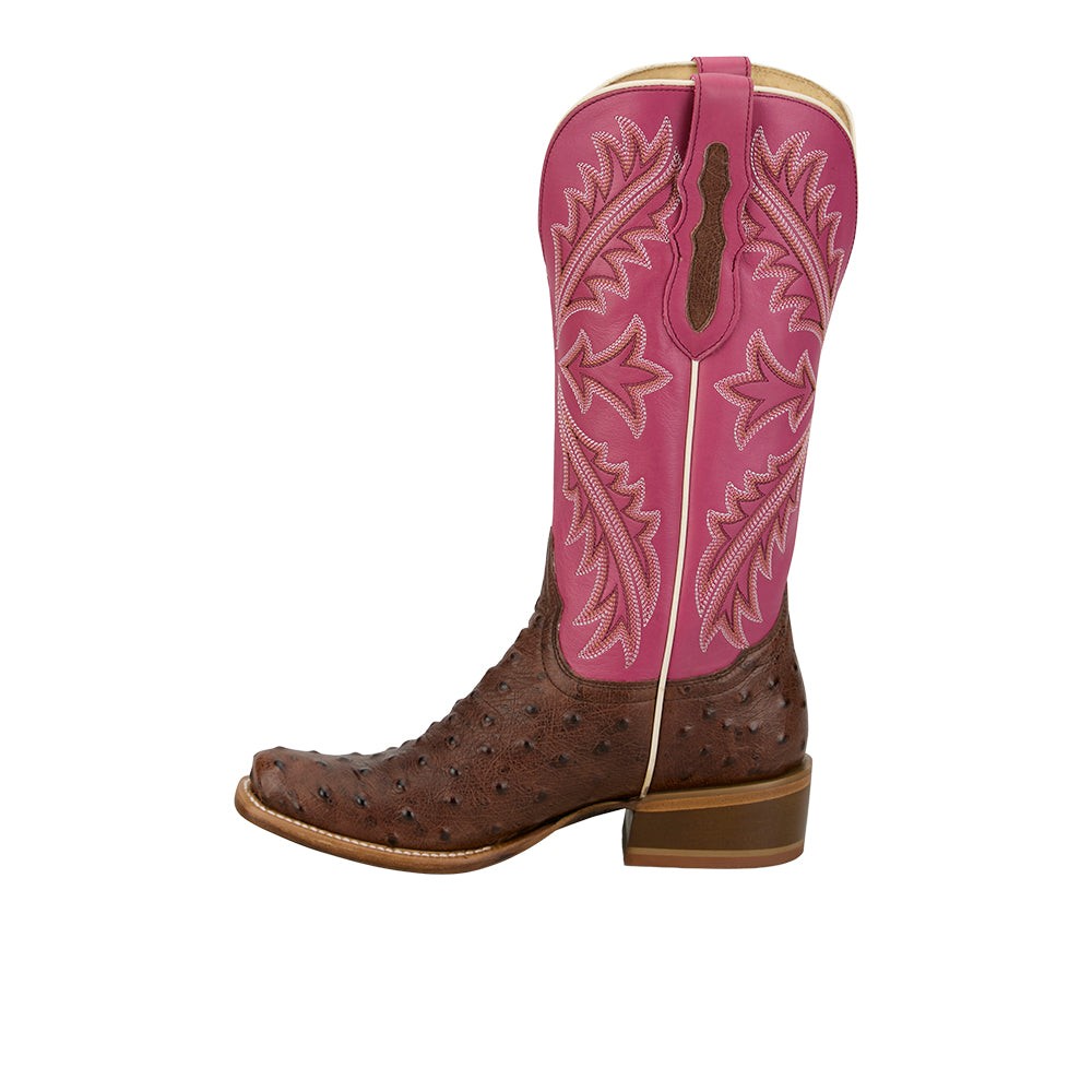 Ranchero Amber Ostrich Square Toe Cowboy Boots