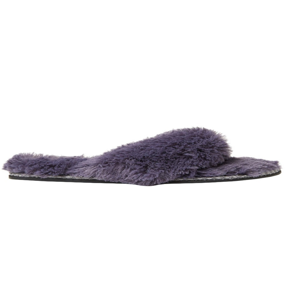 Marie Furry Leopard Thong Slippers