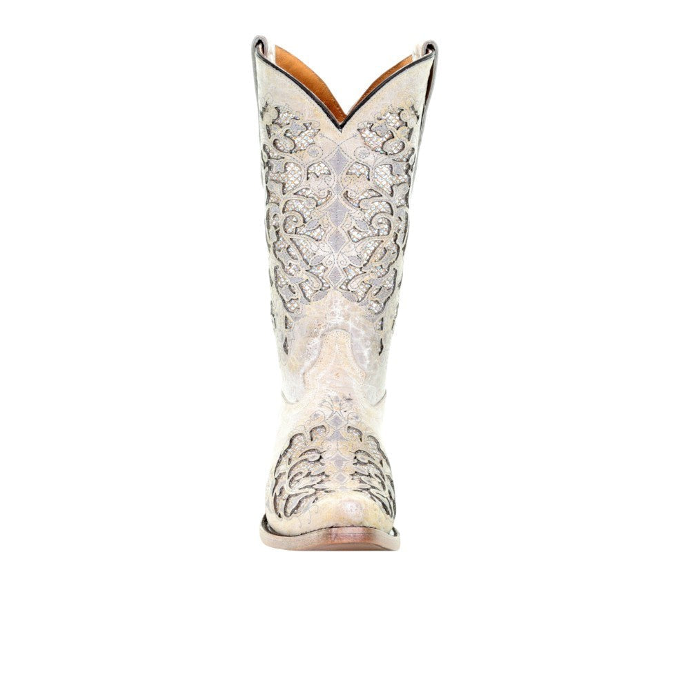 Glitter Tooled-Inlay Snip Toe Cowboy Boots (Little Kid - Big Kid)