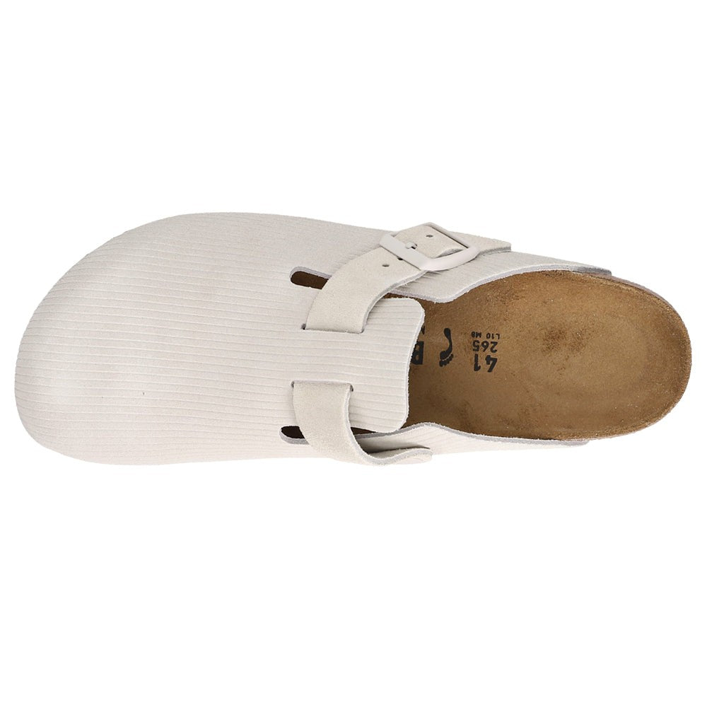 Boston Suede Embossed Footbed Clogs